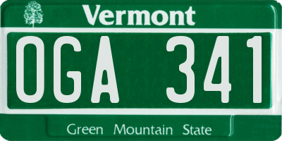 VT license plate OGA341