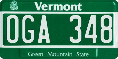 VT license plate OGA348