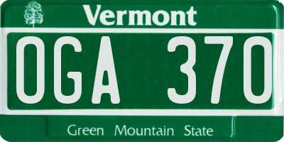 VT license plate OGA370