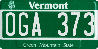 VT license plate OGA373