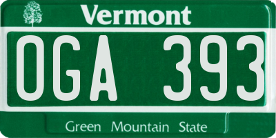 VT license plate OGA393