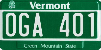 VT license plate OGA401