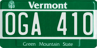 VT license plate OGA410