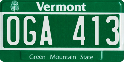 VT license plate OGA413