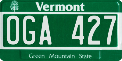 VT license plate OGA427