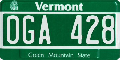 VT license plate OGA428
