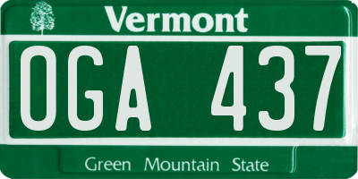 VT license plate OGA437