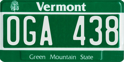 VT license plate OGA438