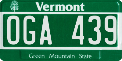 VT license plate OGA439