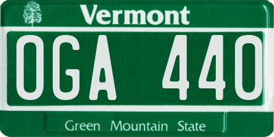 VT license plate OGA440