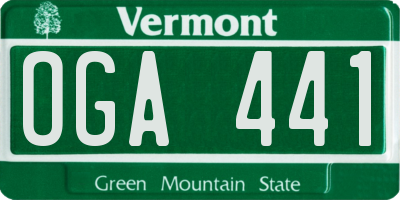 VT license plate OGA441