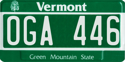 VT license plate OGA446