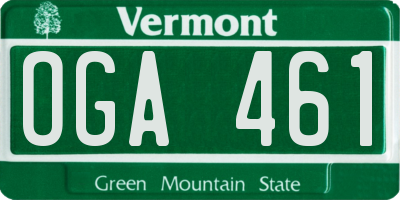 VT license plate OGA461