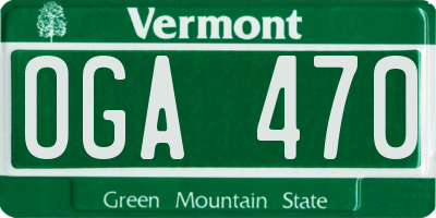 VT license plate OGA470