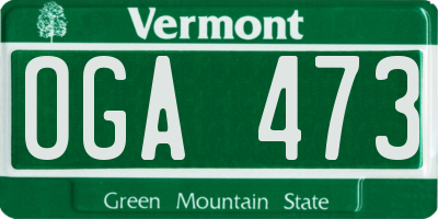 VT license plate OGA473