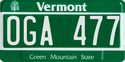 VT license plate OGA477