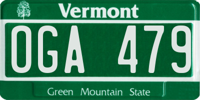 VT license plate OGA479