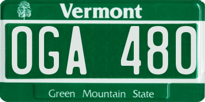 VT license plate OGA480