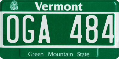 VT license plate OGA484