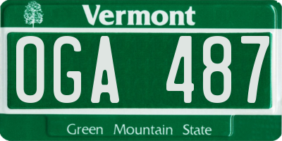 VT license plate OGA487