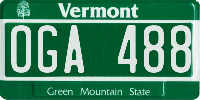 VT license plate OGA488