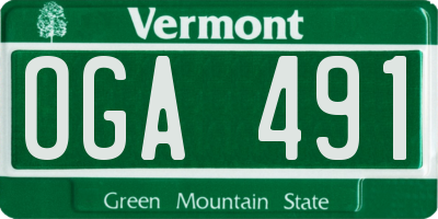 VT license plate OGA491