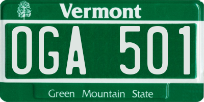VT license plate OGA501