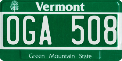 VT license plate OGA508