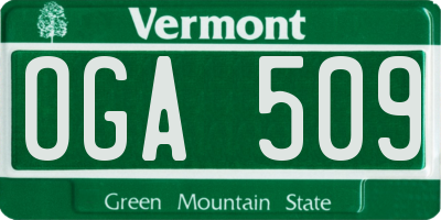 VT license plate OGA509