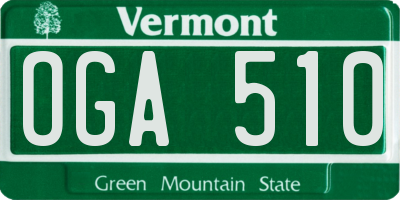 VT license plate OGA510