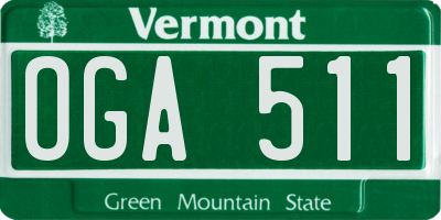 VT license plate OGA511