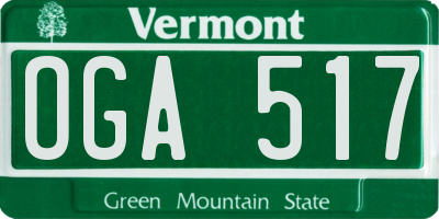 VT license plate OGA517