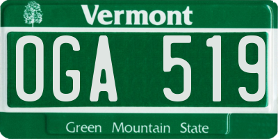 VT license plate OGA519