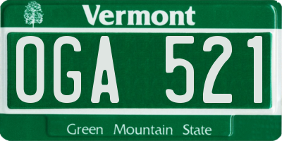 VT license plate OGA521