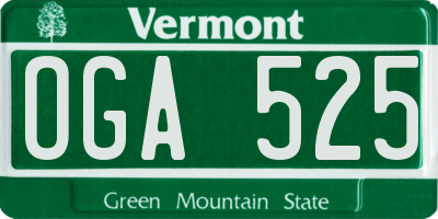 VT license plate OGA525