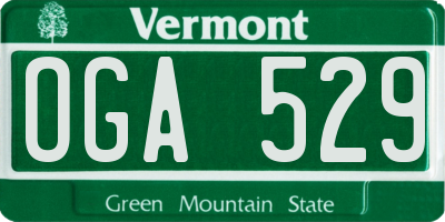 VT license plate OGA529