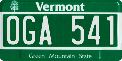VT license plate OGA541
