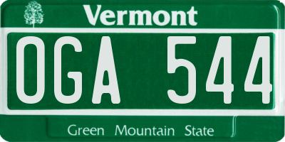 VT license plate OGA544