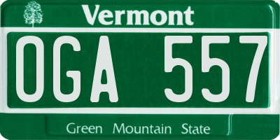 VT license plate OGA557