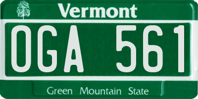 VT license plate OGA561