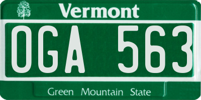 VT license plate OGA563