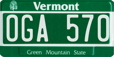 VT license plate OGA570