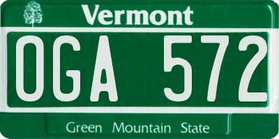 VT license plate OGA572