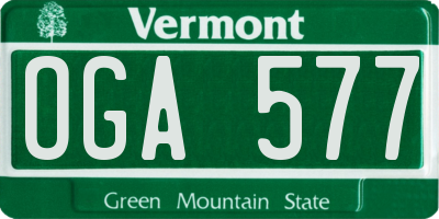 VT license plate OGA577