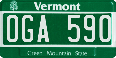 VT license plate OGA590