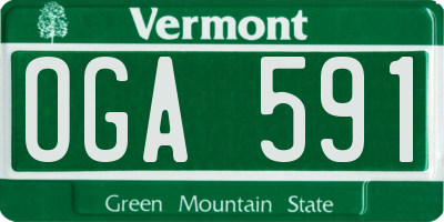VT license plate OGA591