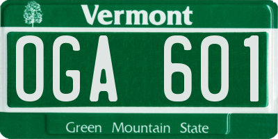 VT license plate OGA601