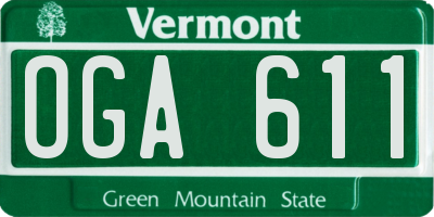 VT license plate OGA611
