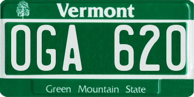VT license plate OGA620