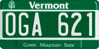 VT license plate OGA621